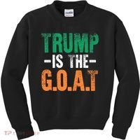 Trump St Patrick's Day Party Gift Donald Trump GOAT Kids Sweatshirt thumb 0