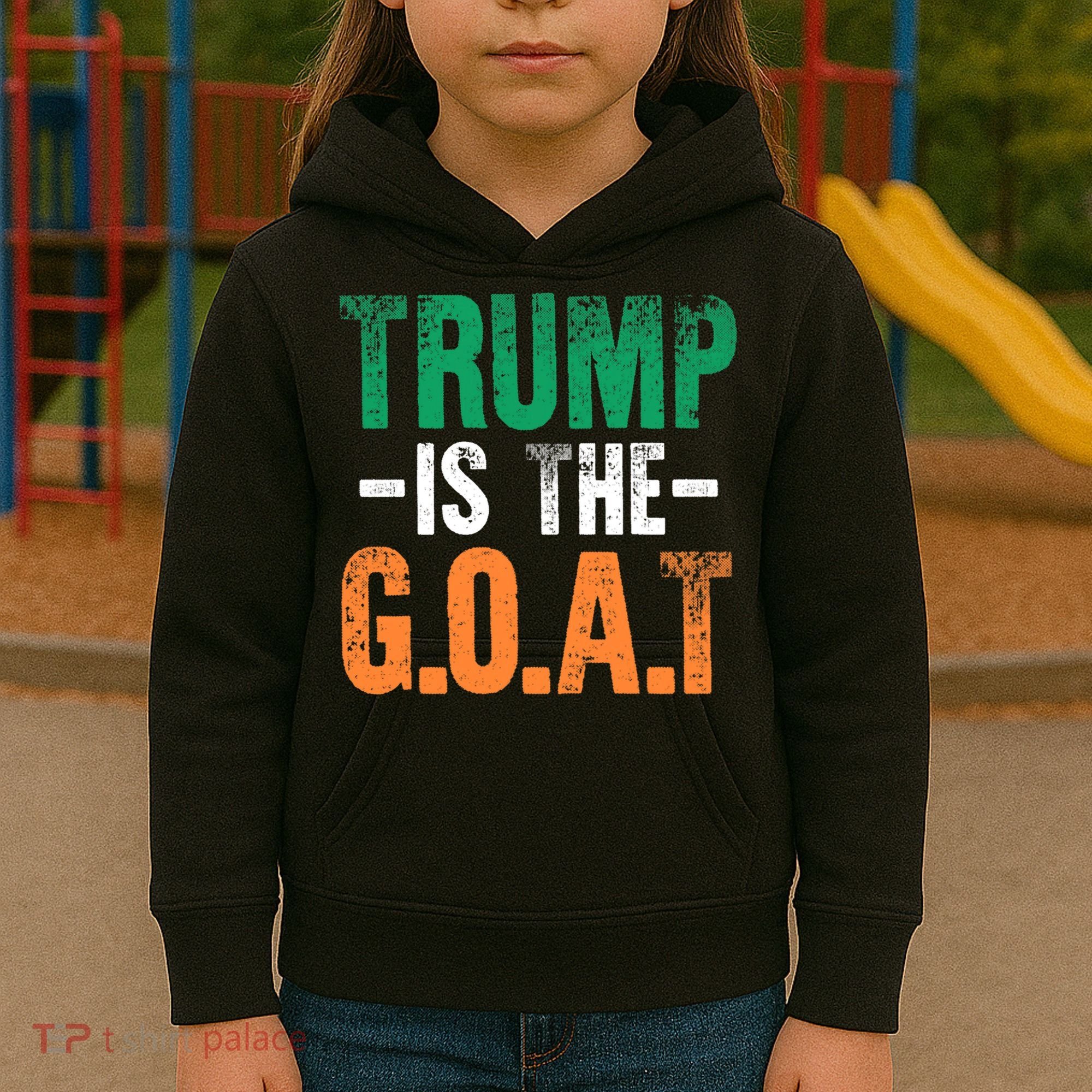 Trump St Patrick's Day Party Gift Donald Trump GOAT Kids Hoodie