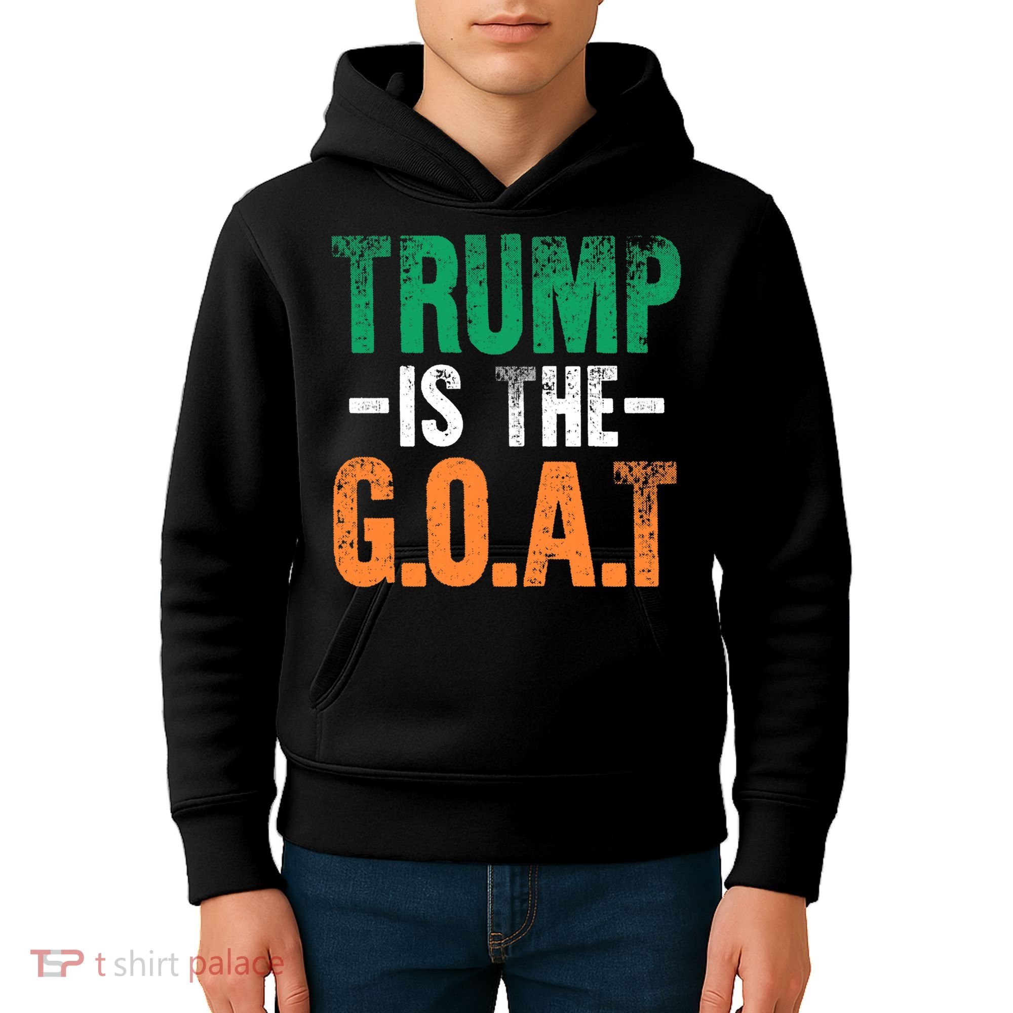 Trump St Patrick's Day Party Gift Donald Trump GOAT Kids Hoodie