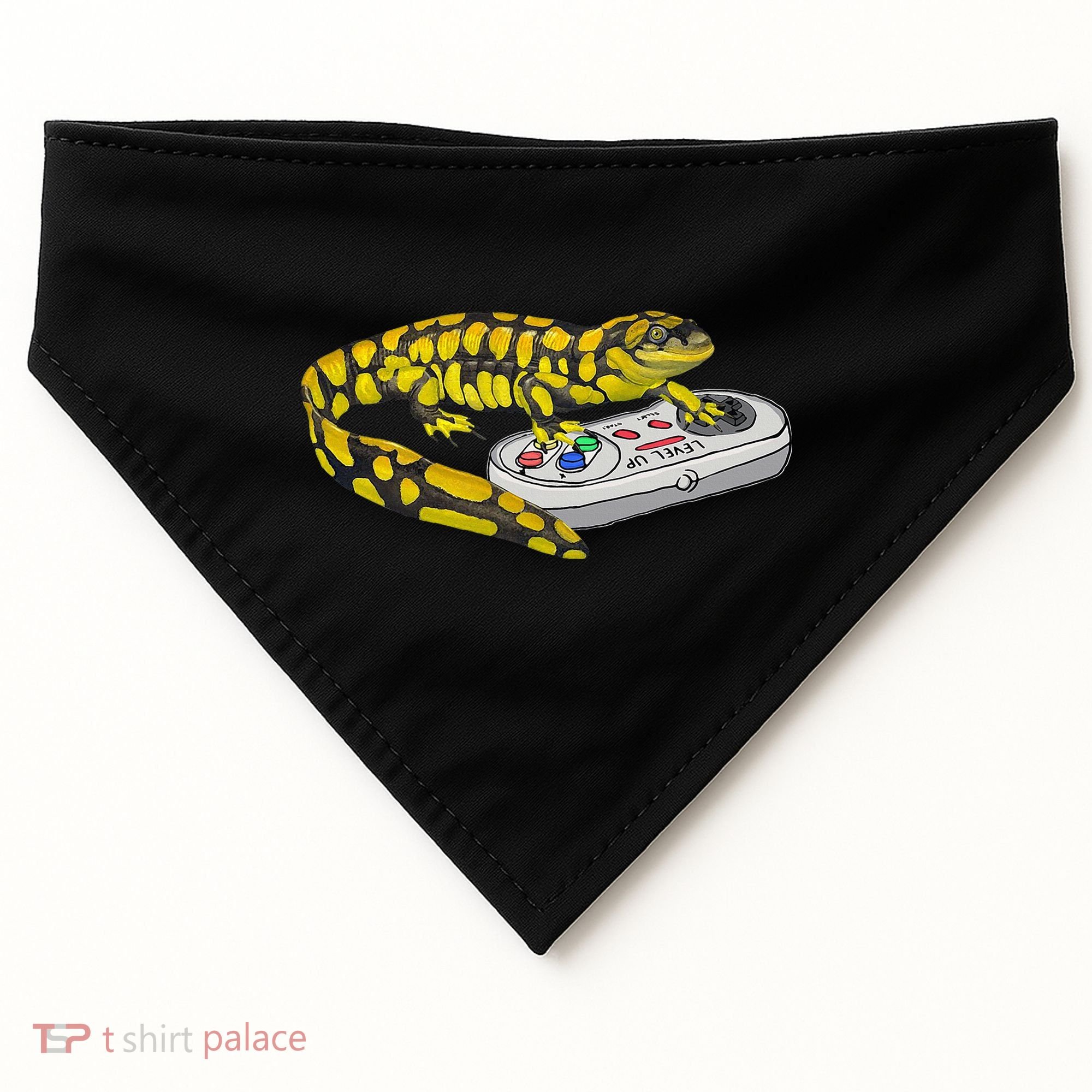 Tiger Salamander Playing Video Game Salamanders Gamers USA-Made Doggie Bandana