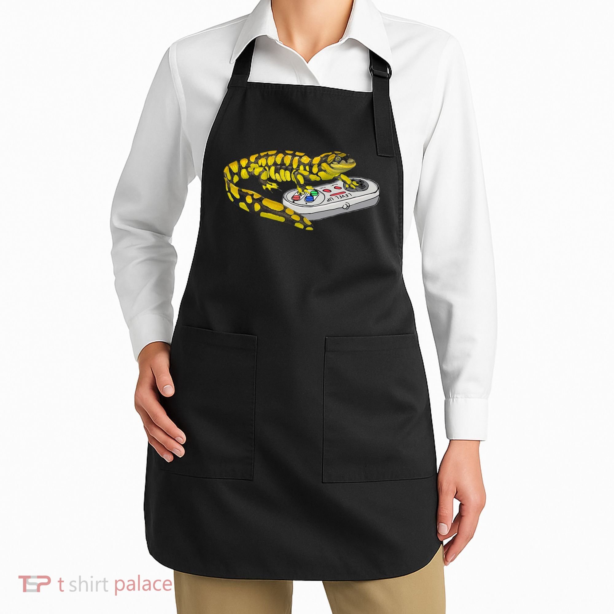 Tiger Salamander Playing Video Game Salamanders Gamers Apron