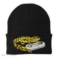 Tiger Salamander Playing Video Game Salamanders Gamers Beanie thumb 0