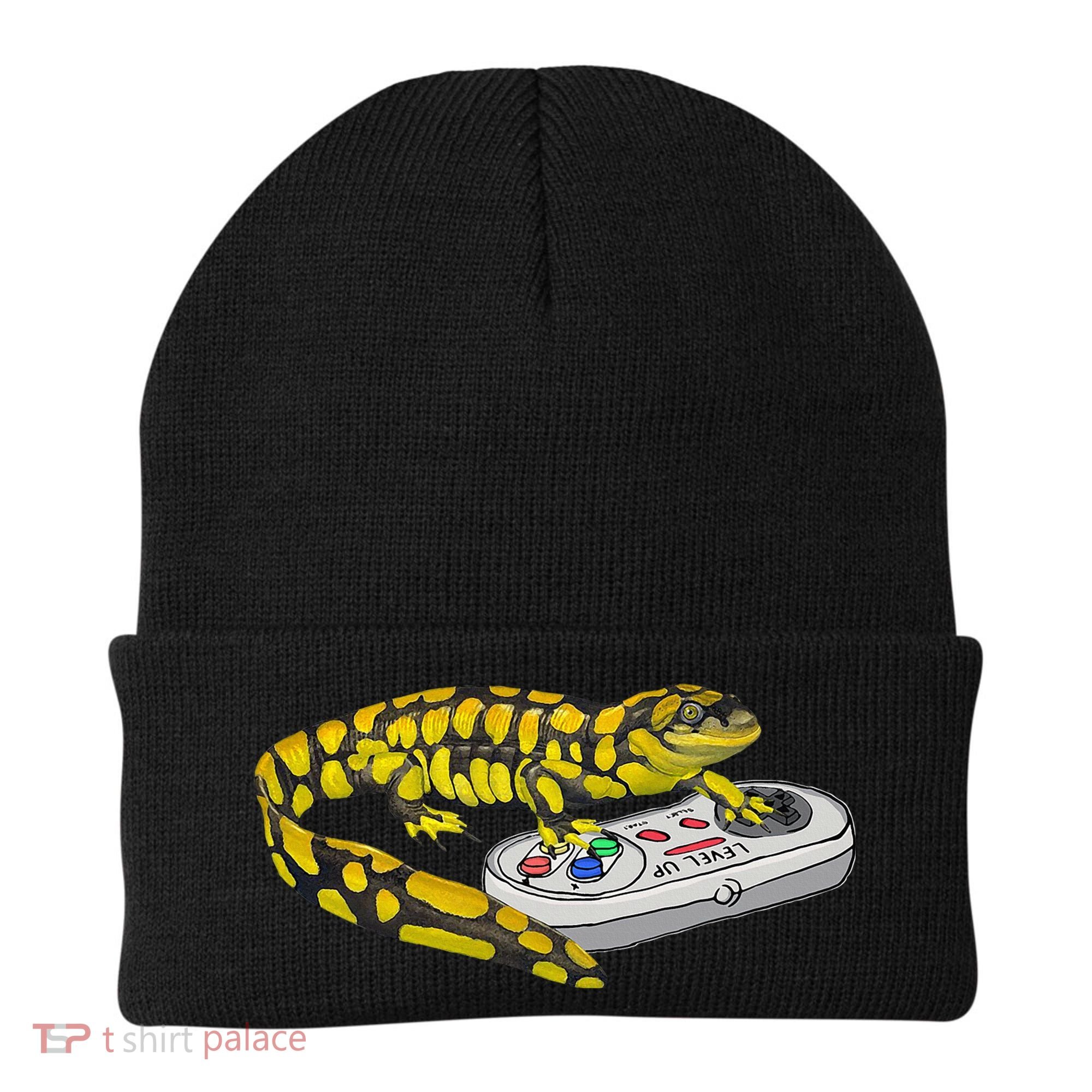Tiger Salamander Playing Video Game Salamanders Gamers Beanie