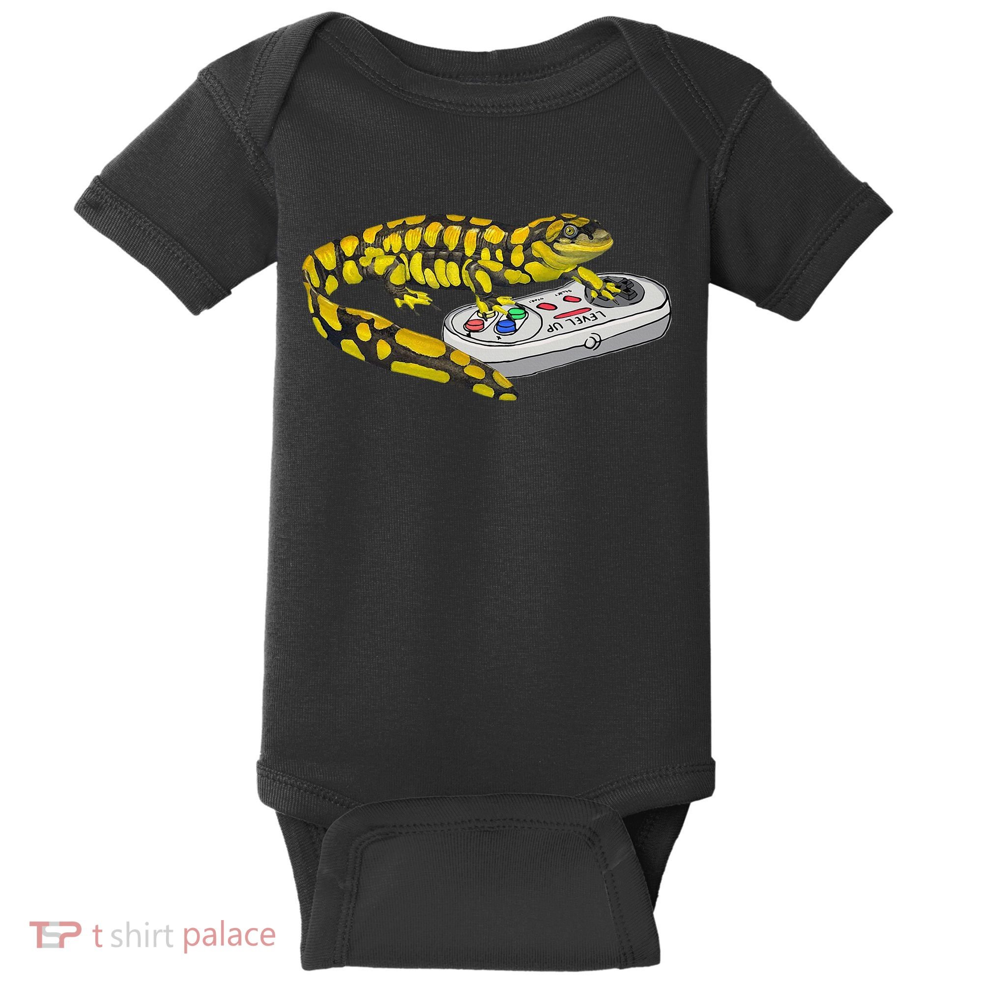Tiger Salamander Playing Video Game Salamanders Gamers Baby Bodysuit