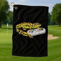Tiger Salamander Playing Video Game Salamanders Gamers Golf Towel thumb 1