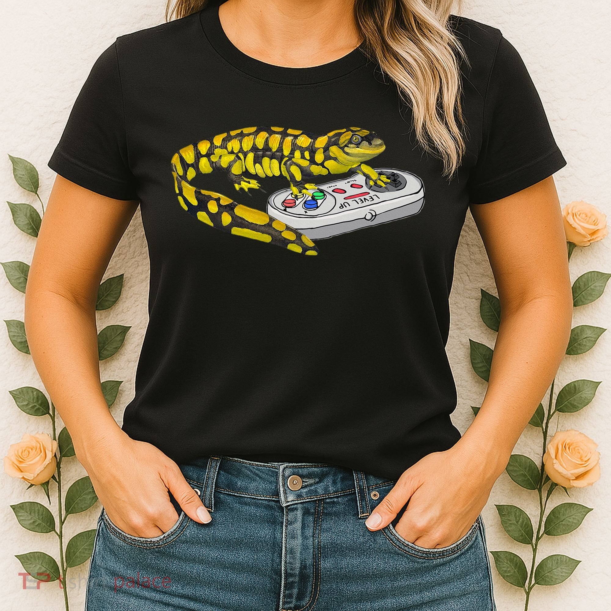 Tiger Salamander Playing Video Game Salamanders Gamers Women's T-Shirt