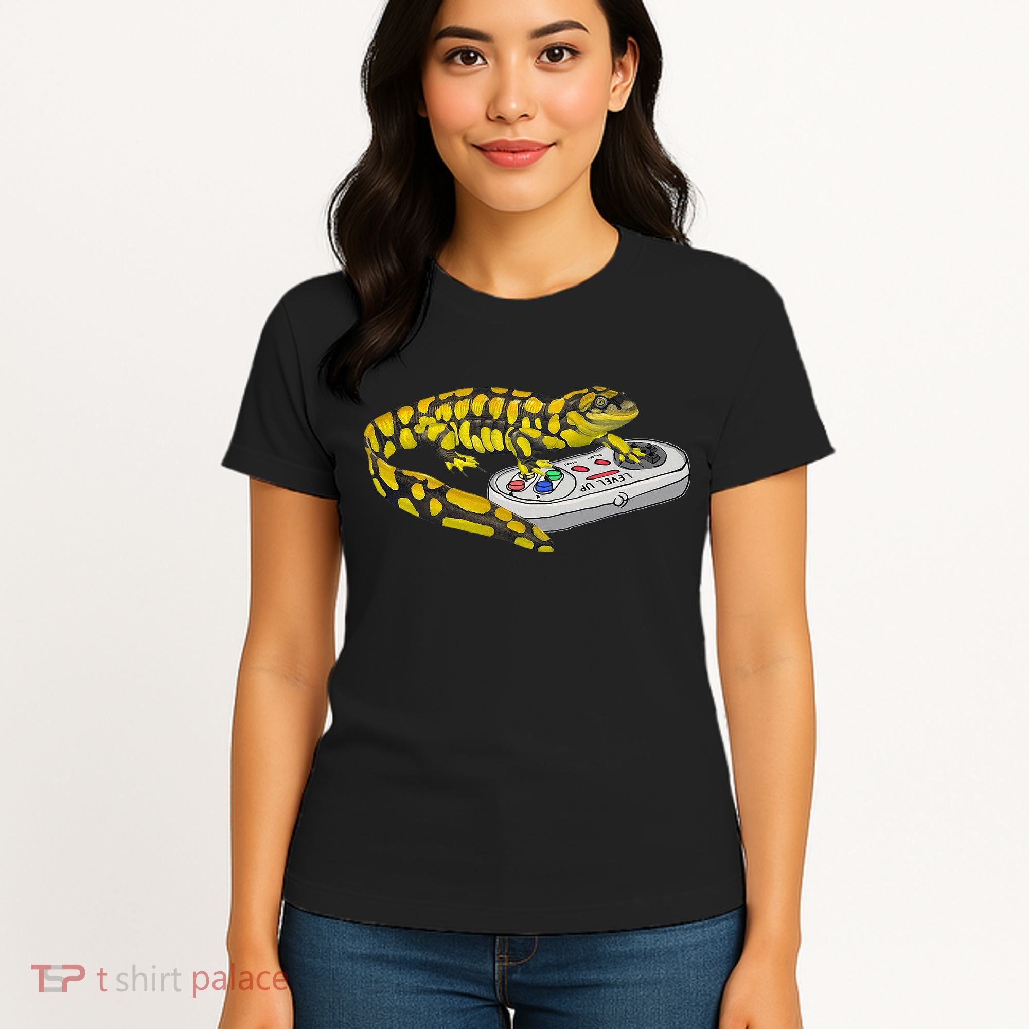 Tiger Salamander Playing Video Game Salamanders Gamers Women's T-Shirt