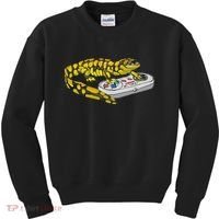 Tiger Salamander Playing Video Game Salamanders Gamers Kids Sweatshirt thumb 0