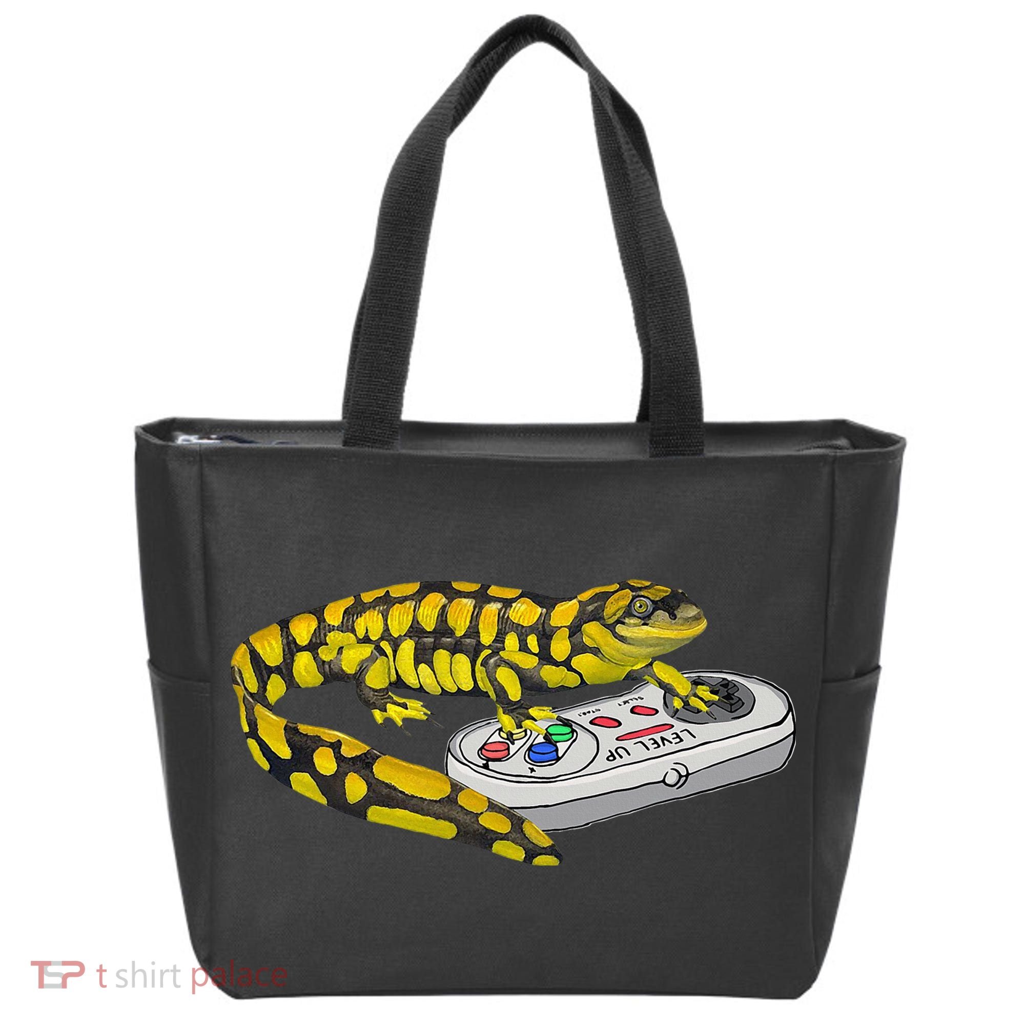 Tiger Salamander Playing Video Game Salamanders Gamers Tote Bag
