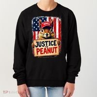 The Squirrel Peanut Squirrel Maga American Flag Justice For Peanut Gift Women's Sweatshirt thumb 0