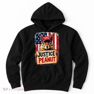 The Squirrel Peanut Squirrel Maga American Flag Justice For Peanut Gift Hoodie
