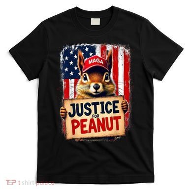 The Squirrel Peanut Squirrel Maga American Flag Justice For Peanut Gift T-Shirt