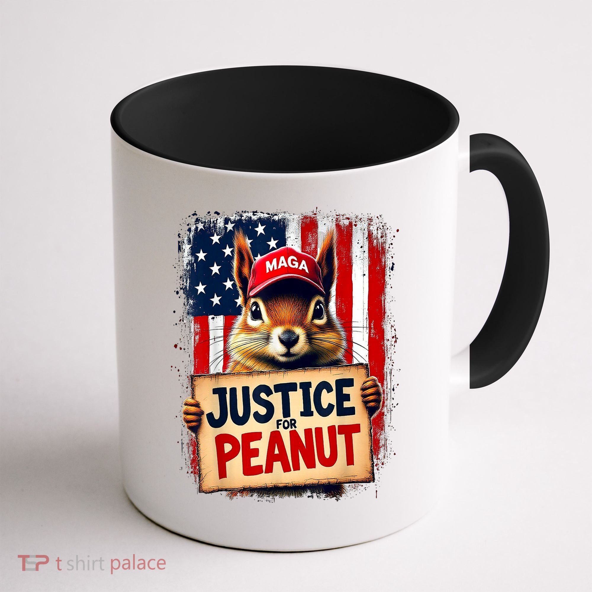 The Squirrel Peanut Squirrel Maga American Flag Justice For Peanut Gift Coffee Mug