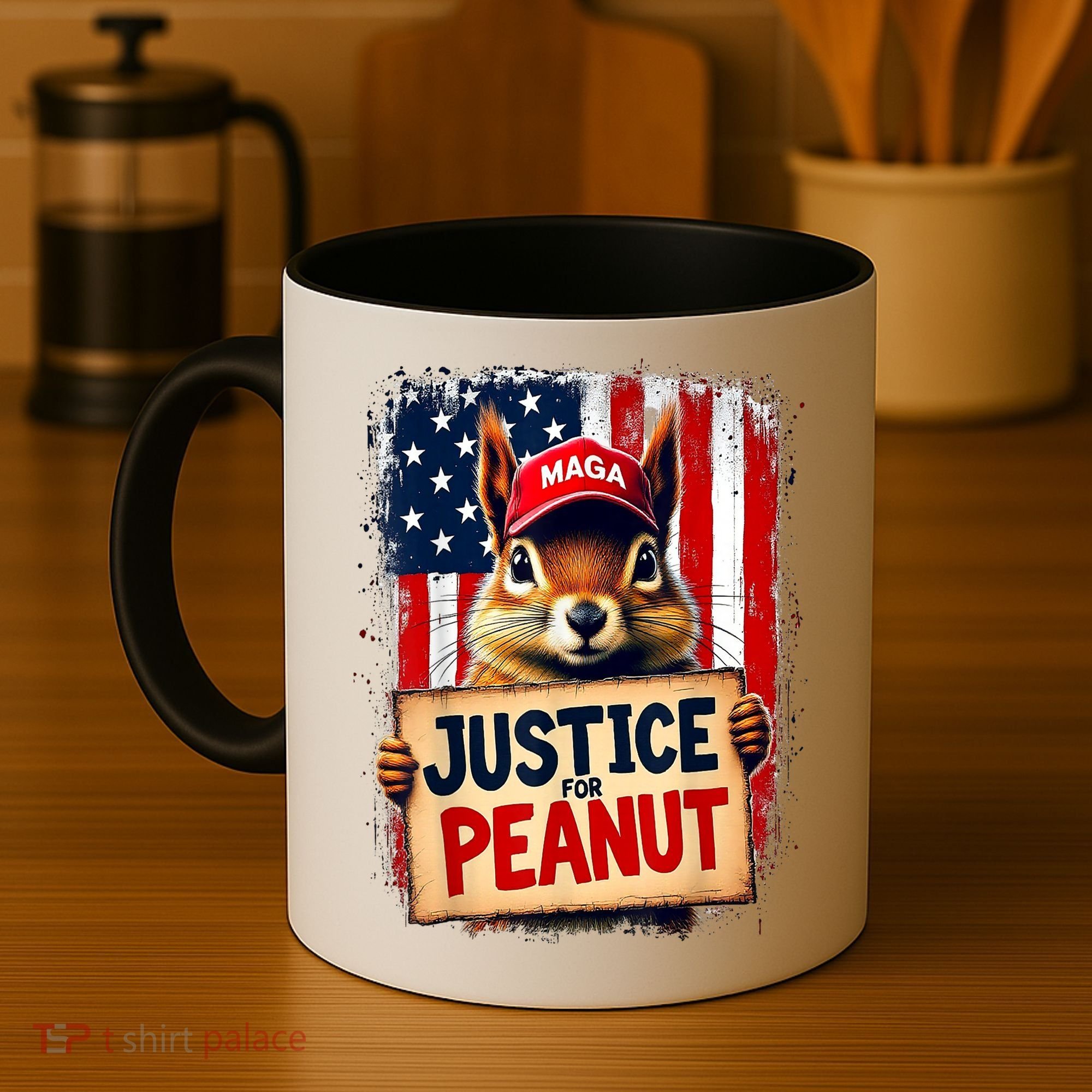 The Squirrel Peanut Squirrel Maga American Flag Justice For Peanut Gift Coffee Mug