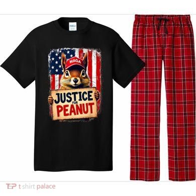 The Squirrel Peanut Squirrel Maga American Flag Justice For Peanut Gift Pajama Set