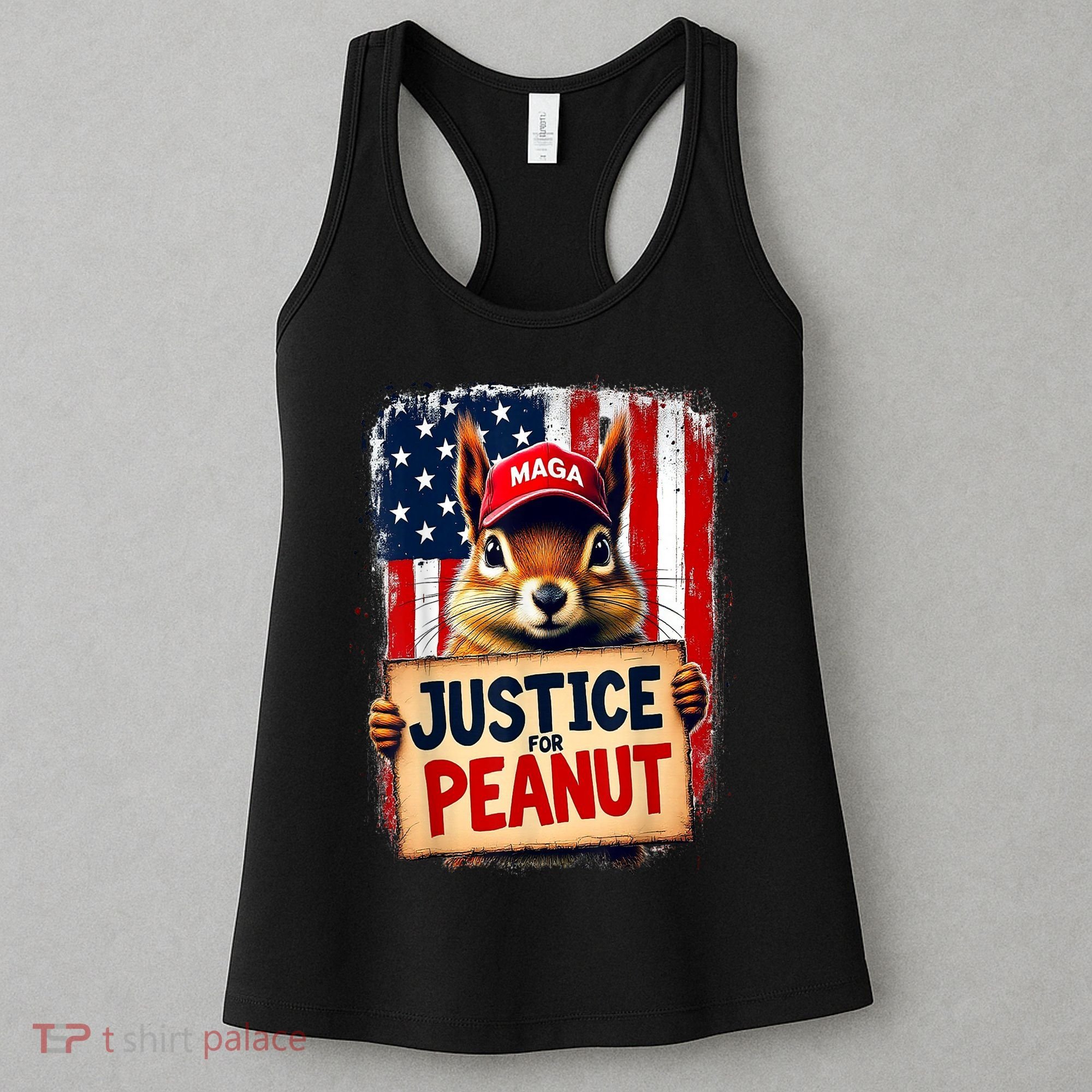 The Squirrel Peanut Squirrel Maga American Flag Justice For Peanut Gift Women's Tank Top