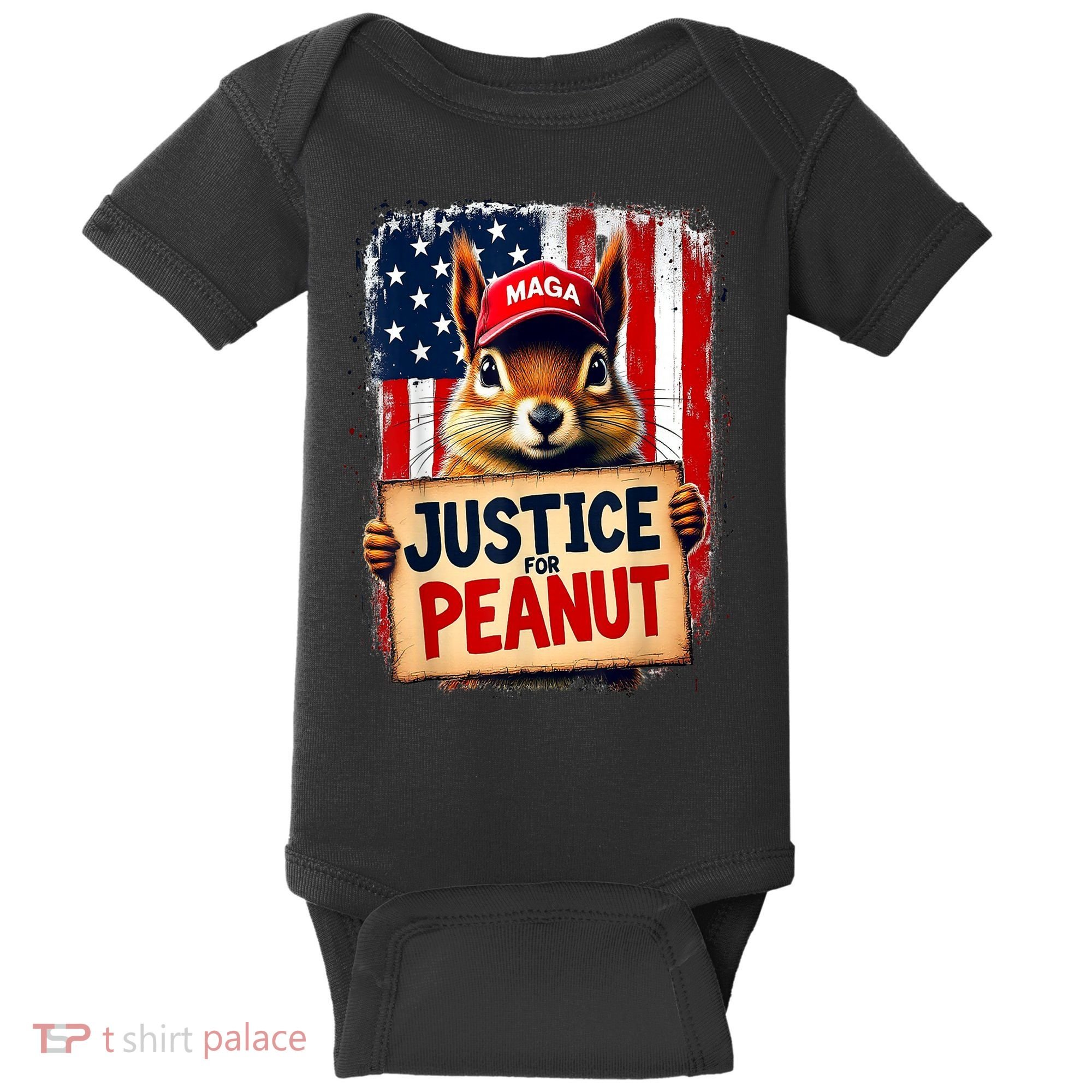 The Squirrel Peanut Squirrel Maga American Flag Justice For Peanut Gift Baby Bodysuit