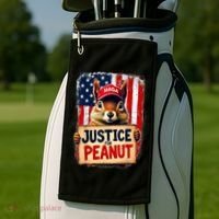 The Squirrel Peanut Squirrel Maga American Flag Justice For Peanut Gift Golf Towel thumb 2