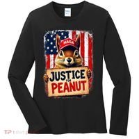 The Squirrel Peanut Squirrel Maga American Flag Justice For Peanut Gift Women's Long Sleeve Shirt thumb 0