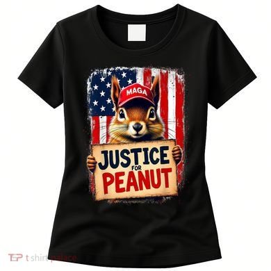 The Squirrel Peanut Squirrel Maga American Flag Justice For Peanut Gift Women's T-Shirt