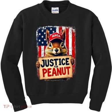 The Squirrel Peanut Squirrel Maga American Flag Justice For Peanut Gift Kids Sweatshirt
