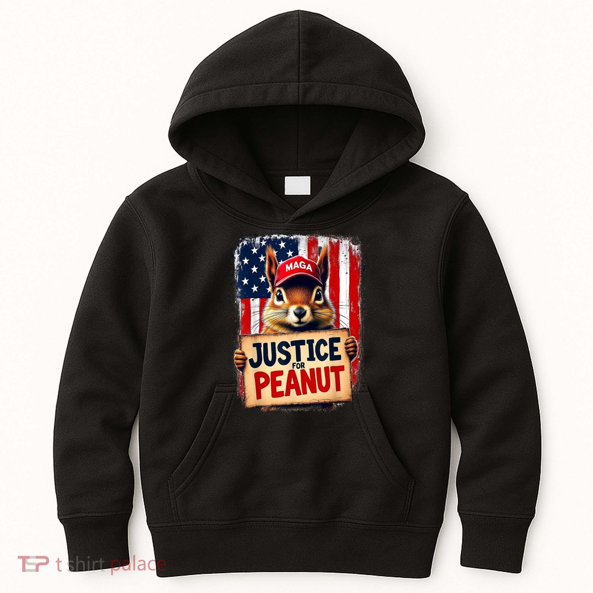 The Squirrel Peanut Squirrel Maga American Flag Justice For Peanut Gift Kids Hoodie