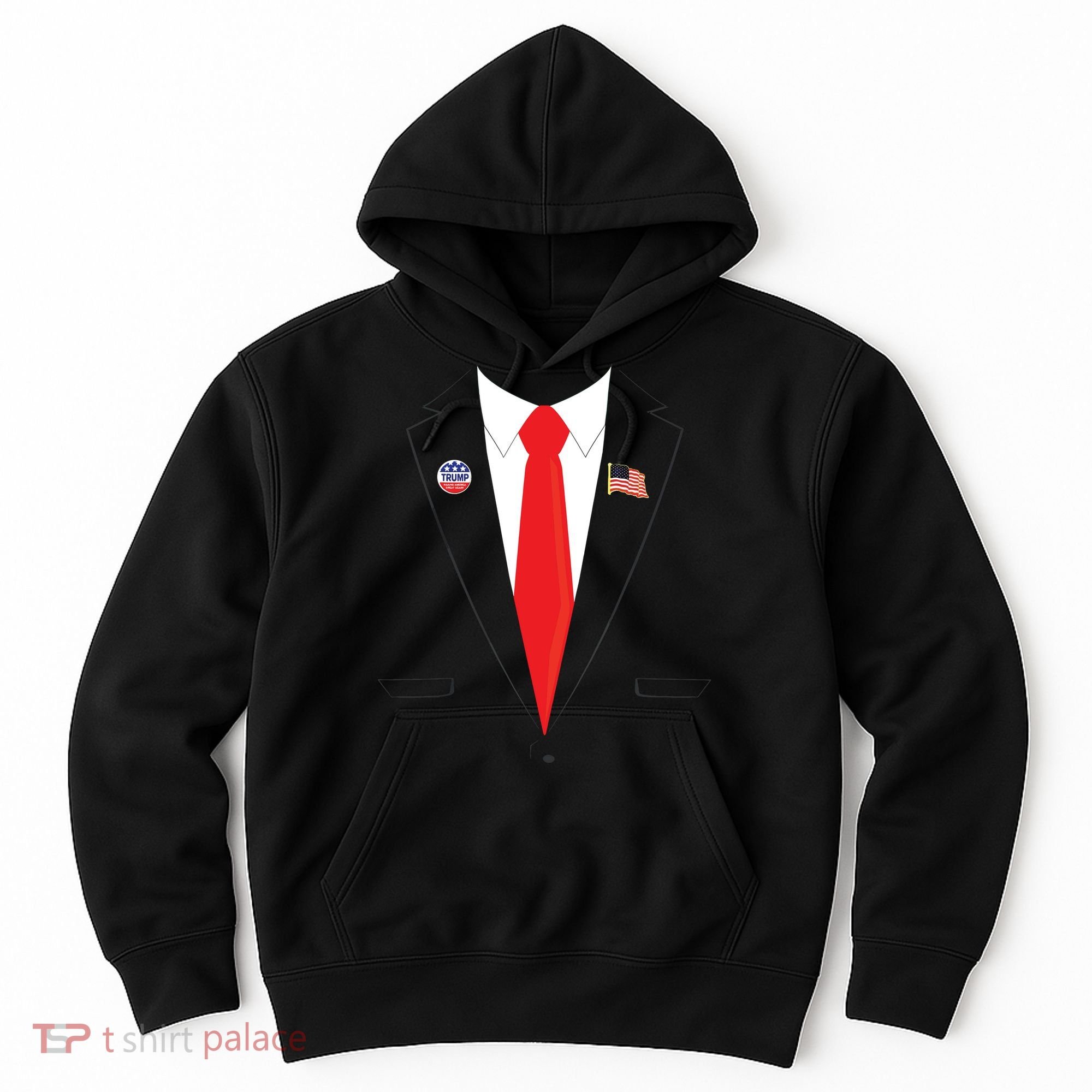 Tuxedo Suit Presidents Day Trump Pin Costume Hoodie