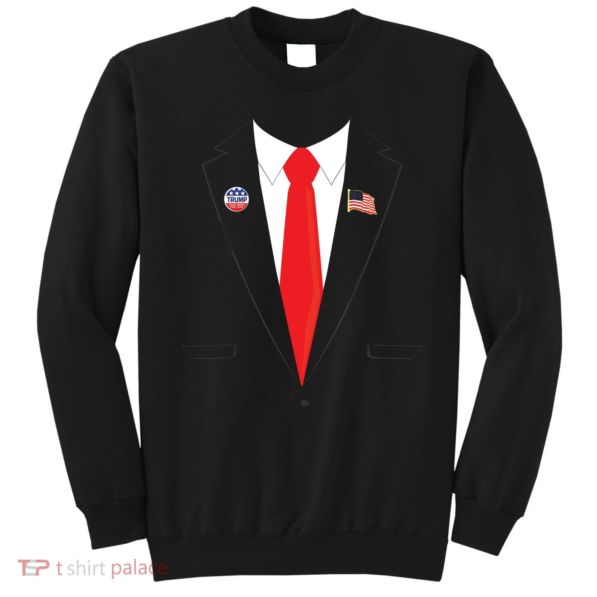 Tuxedo Suit Presidents Day Trump Pin Costume Sweatshirt