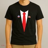 Tuxedo Suit Presidents Day Trump Pin Costume T-Shirt thumb 3