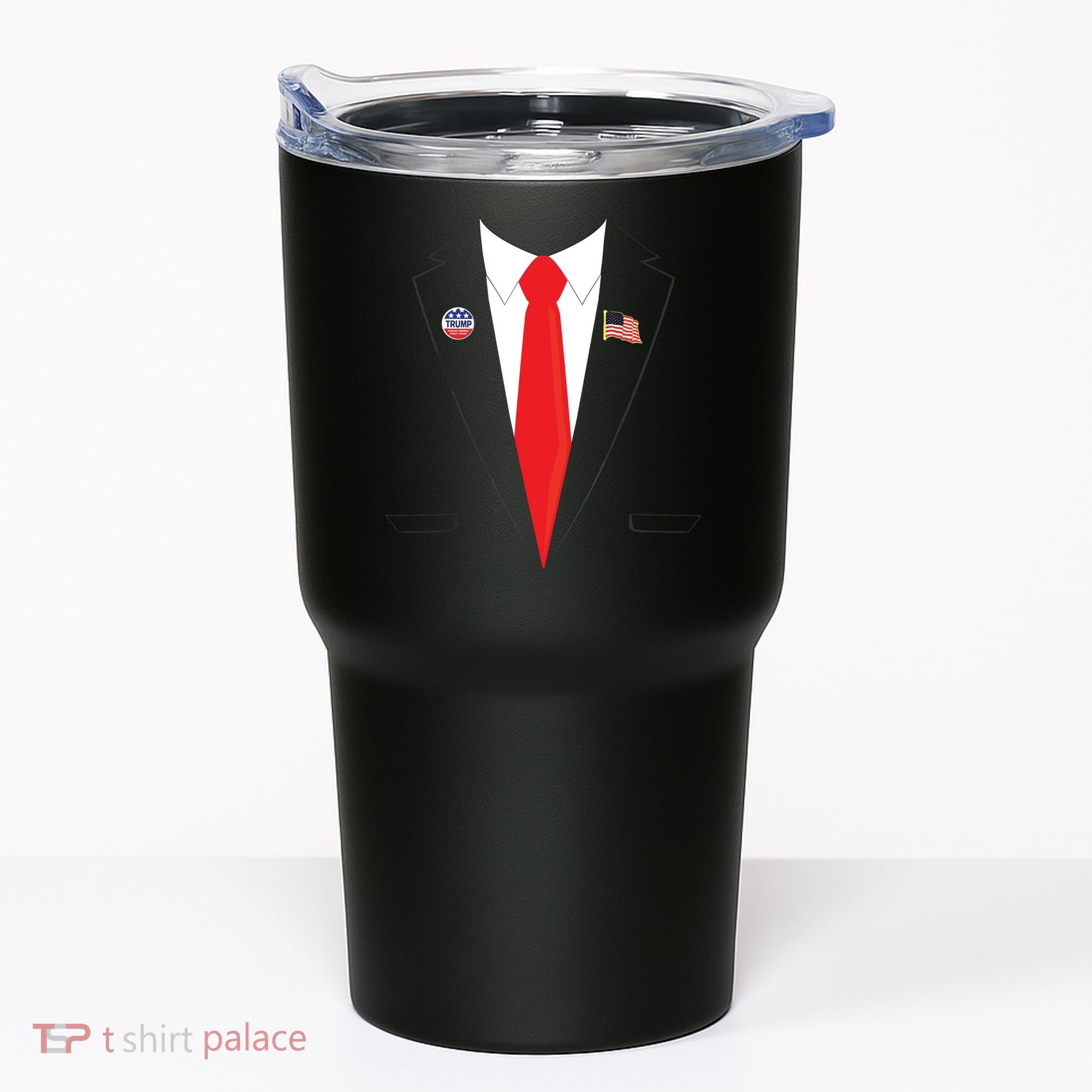 Tuxedo Suit Presidents Day Trump Pin Costume Tumbler