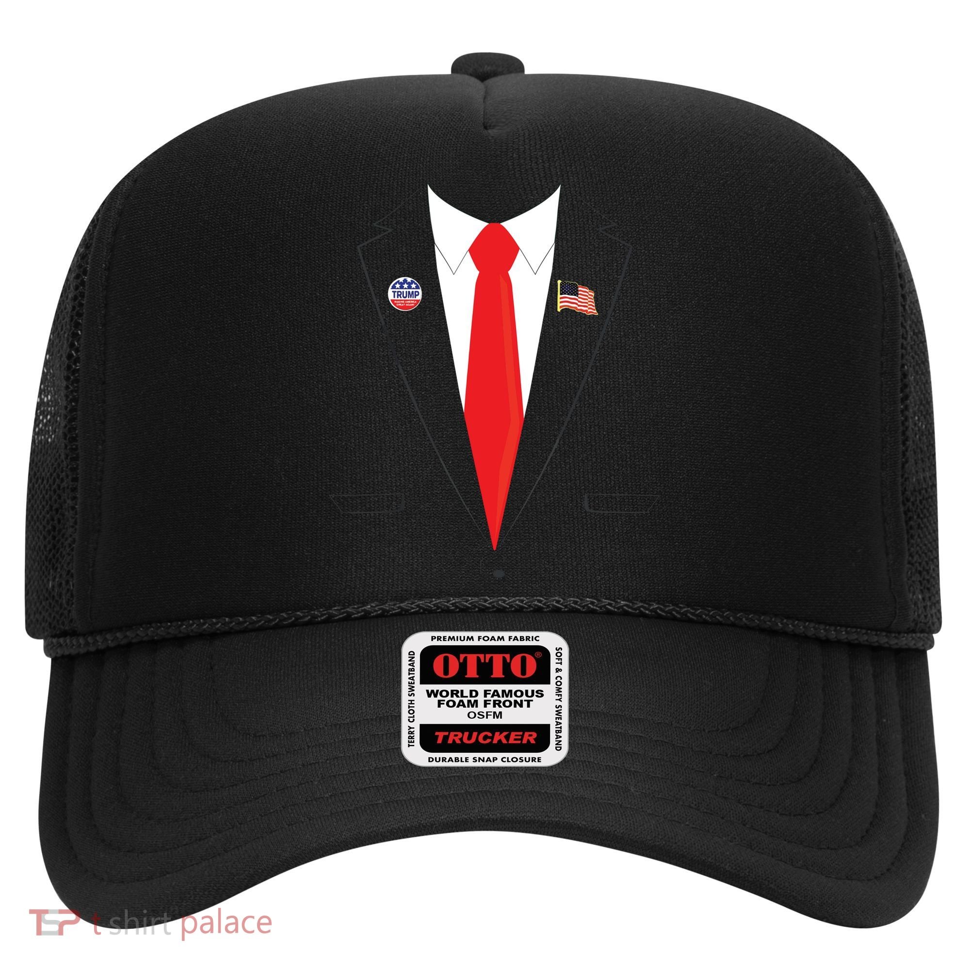 Tuxedo Suit Presidents Day Trump Pin Costume Hat