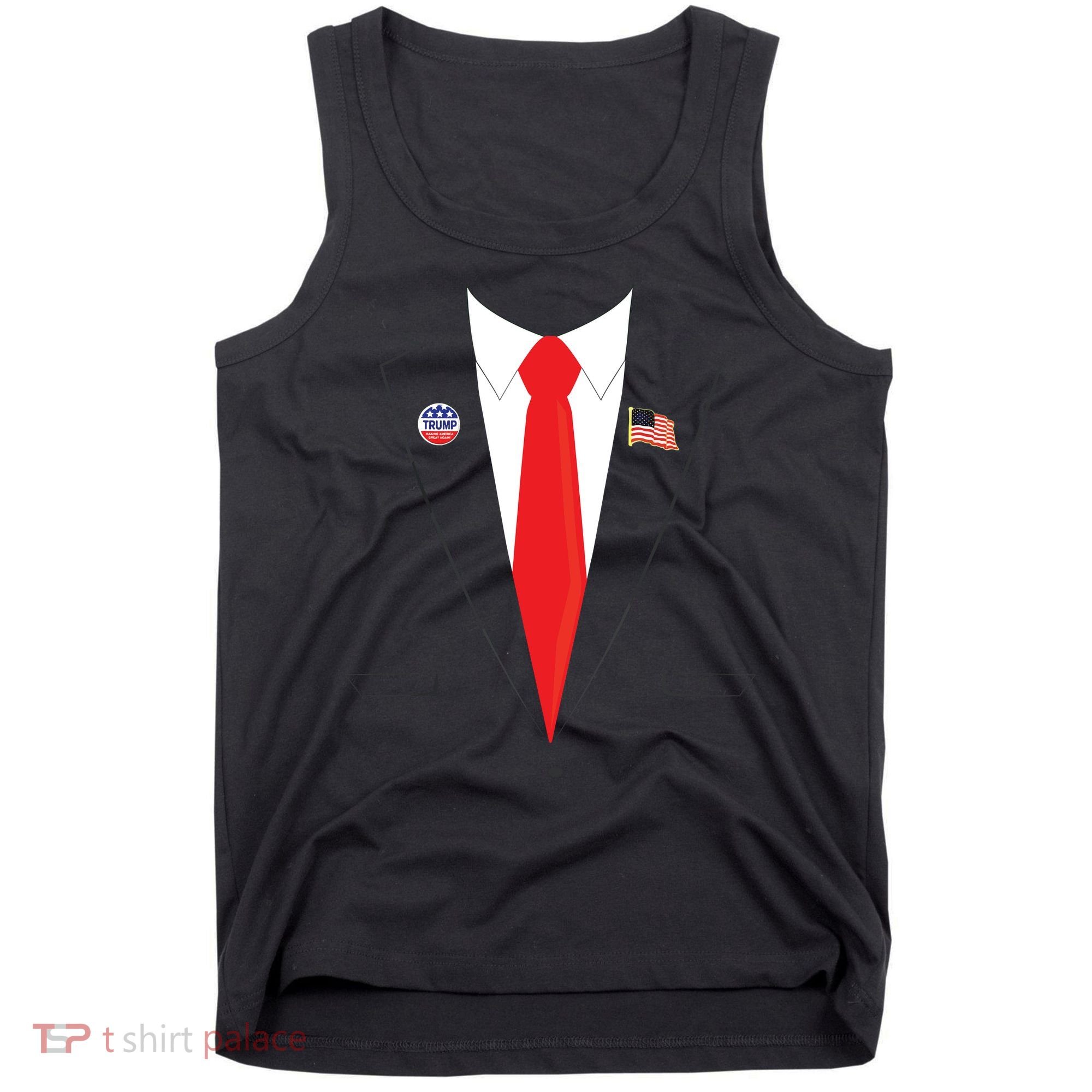 Tuxedo Suit Presidents Day Trump Pin Costume Tank Top