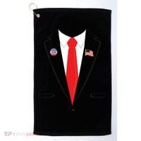 Tuxedo Suit Presidents Day Trump Pin Costume Golf Towel thumb 0