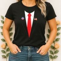 Tuxedo Suit Presidents Day Trump Pin Costume Women's T-Shirt thumb 2