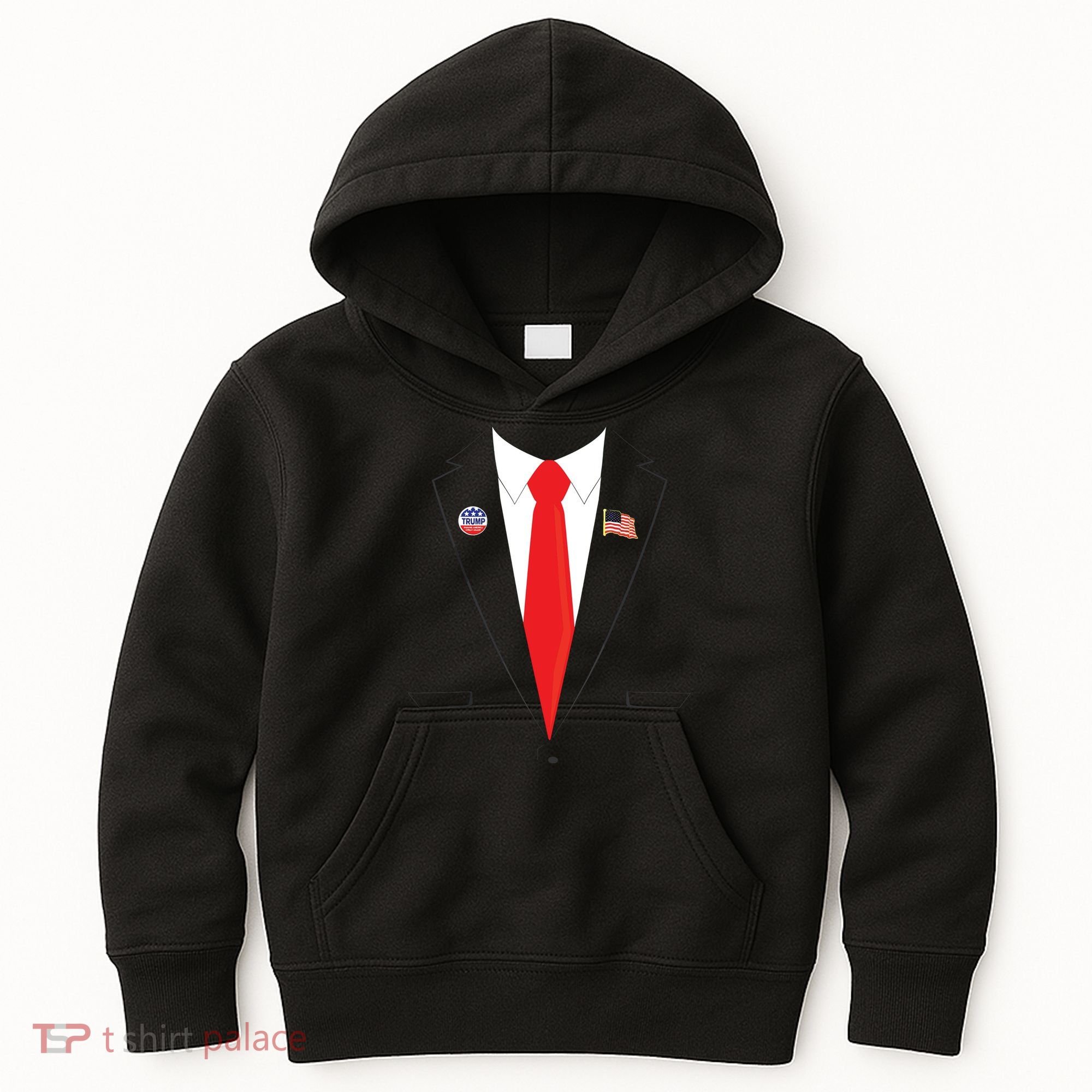 Tuxedo Suit Presidents Day Trump Pin Costume Kids Hoodie