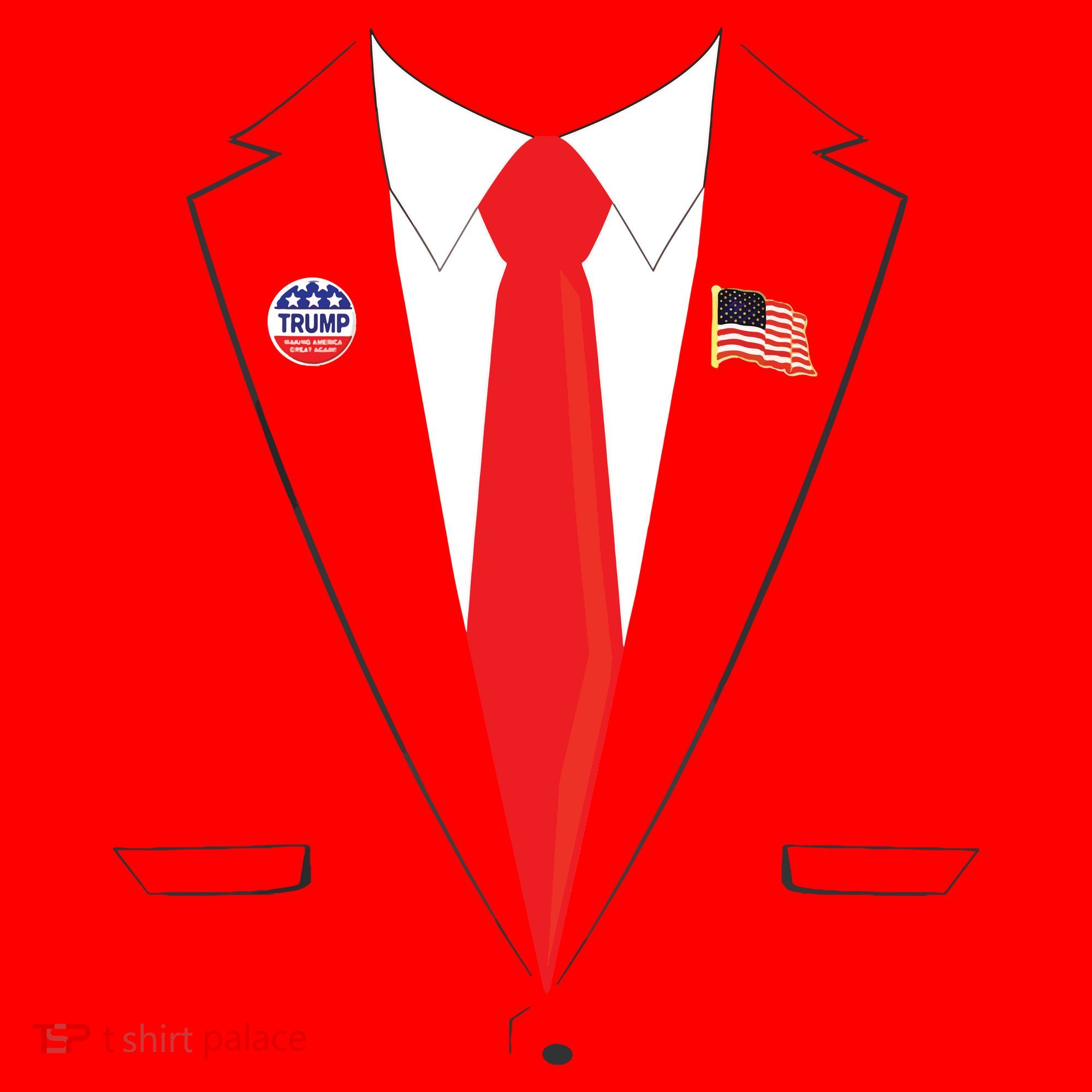 Tuxedo Suit Presidents Day Trump Pin Costume Santa Hat