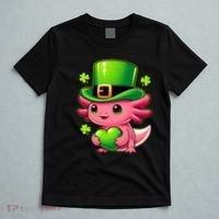Tag St Patricks Day Axolotl Cute Saint Pattys Kawaii Irish Girl  T-Shirt thumb 5