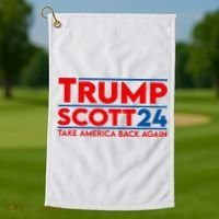 Trump Scott President Trump 2024 Golf Towel thumb 1