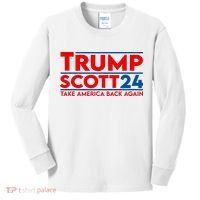 Trump Scott President Trump 2024 Kids Long Sleeve Shirt thumb 0