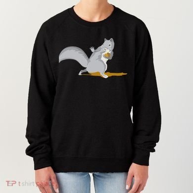 The Squirrel Protect The Nut Cool Vector Design Women's Sweatshirt