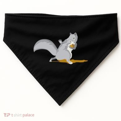 The Squirrel Protect The Nut Cool Vector Design USA-Made Doggie Bandana