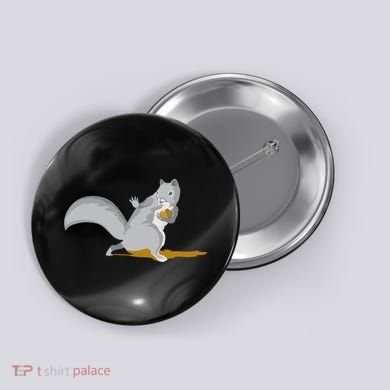The Squirrel Protect The Nut Cool Vector Design Button