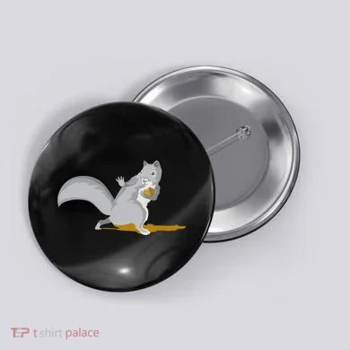 The Squirrel Protect The Nut Cool Vector Design Button
