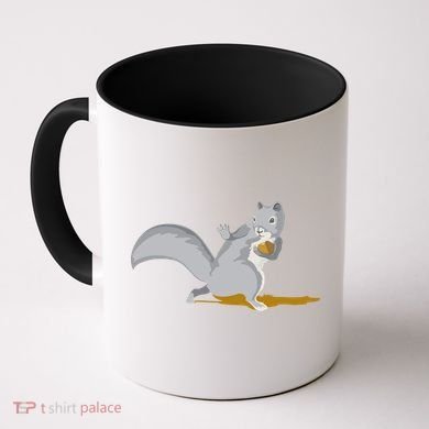 The Squirrel Protect The Nut Cool Vector Design Coffee Mug
