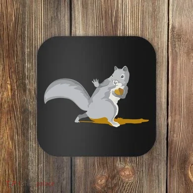 The Squirrel Protect The Nut Cool Vector Design Coaster