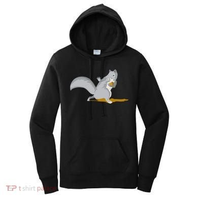 The Squirrel Protect The Nut Cool Vector Design Women's Hoodie