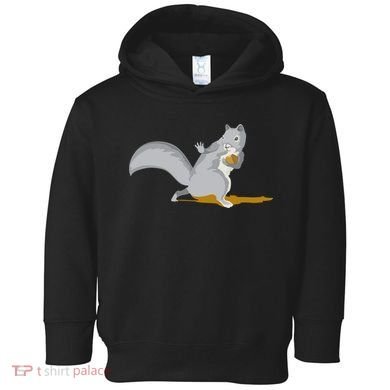 The Squirrel Protect The Nut Cool Vector Design Toddler Hoodie