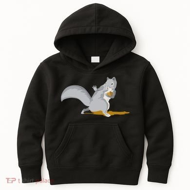 The Squirrel Protect The Nut Cool Vector Design Kids Hoodie