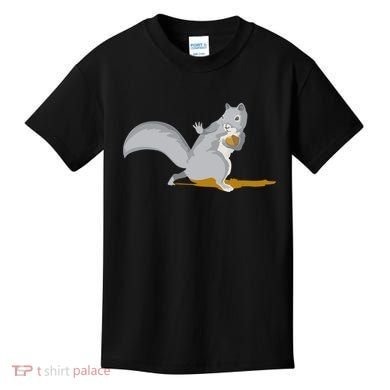 The Squirrel Protect The Nut Cool Vector Design Kids T-Shirt