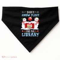 There's Snow Place Like The Library Book Worm Christmas USA-Made Doggie Bandana thumb 0